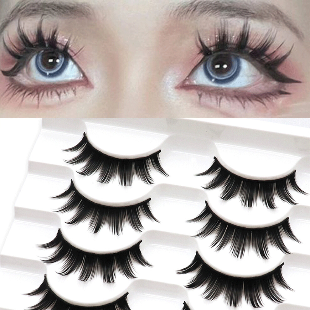 Roc-Electron Wispy Black Strip Lashes For Eye Makeup & Cosplay