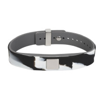 Anti Static Sports Bracelet Silicone Waterproof Adjustable Black White 15x250mm