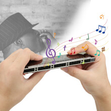 24-Loch Tremolo-Harmonika KS-24P E-Dur Schwarz Musikalisches Geschenk für Anfänger