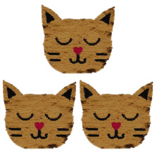 3St Katoen Kat Patch Reversibel Pailletten Voor DIY Kleding