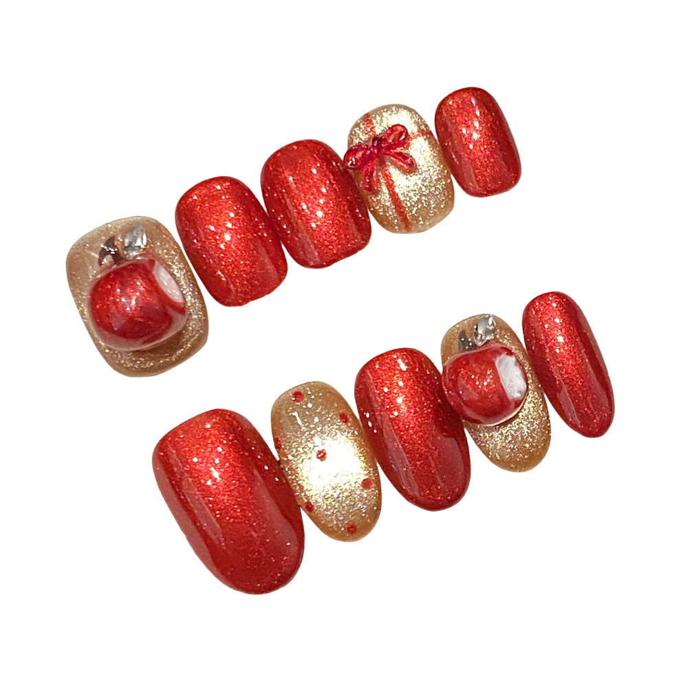 Roc-Electron (Xs) Bowknot Press On Nails For Stage Wear