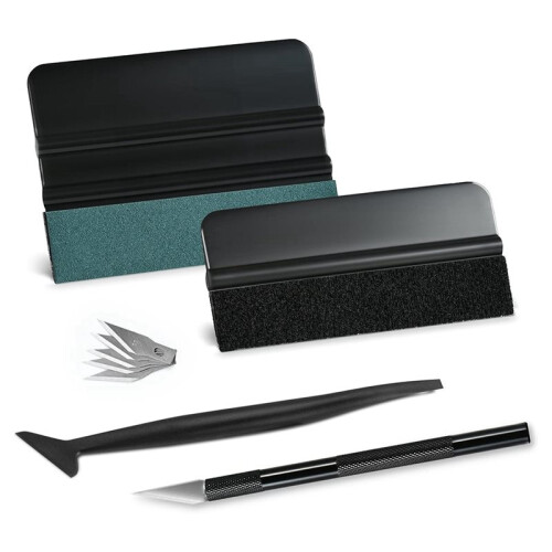 NEWISHTOOL Car Window Tint Installation Kit - Vinyl Wrap Tools with Fleece Squeegee, Micro Squeegee,  Blade Knife