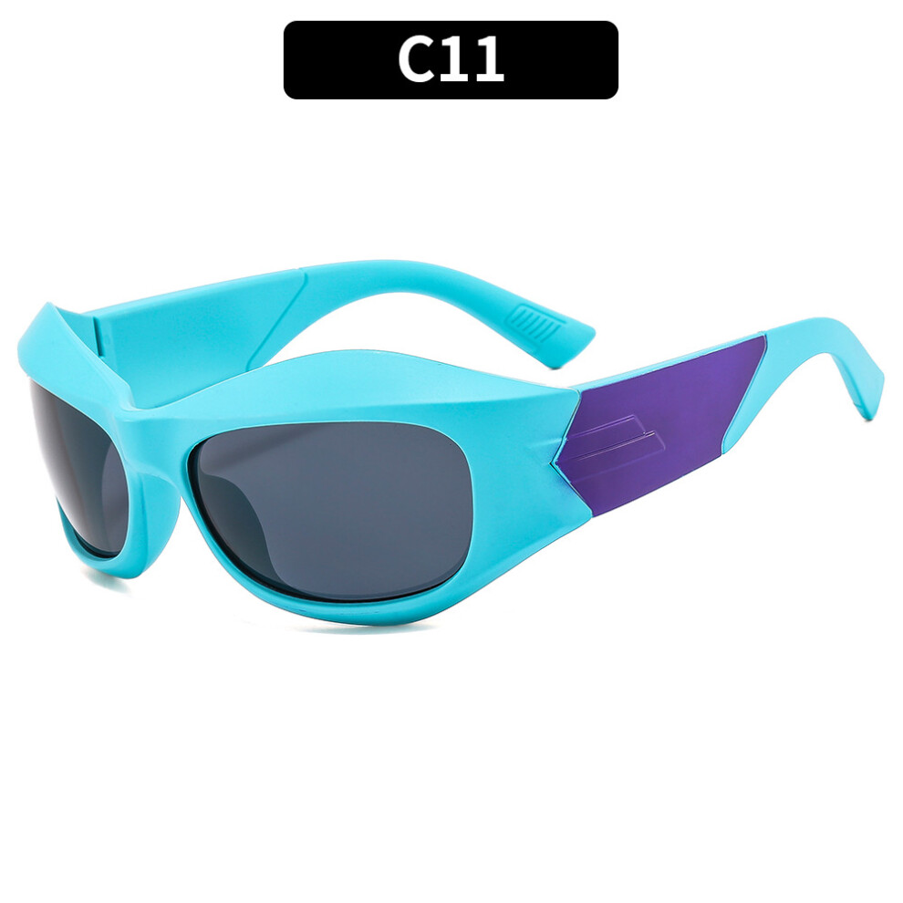 Dachuang Beauty Blue/Purple (C11- And Frame) Y2k Punk Sunglasses For Men & Women