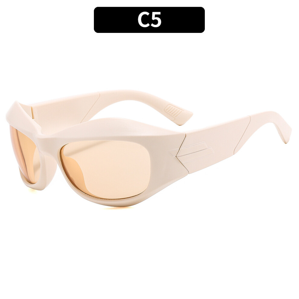 Dachuang Beauty Beige (C5- Frame Champagne Slices) Y2k Punk Sunglasses For Men & Women