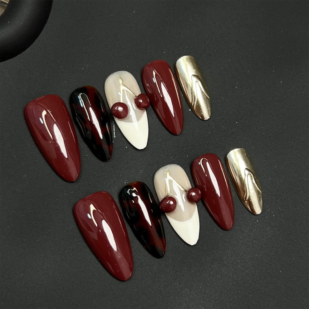 Dachuang Beauty (M) 3D Cherry French Press On Nails - 10Pcs