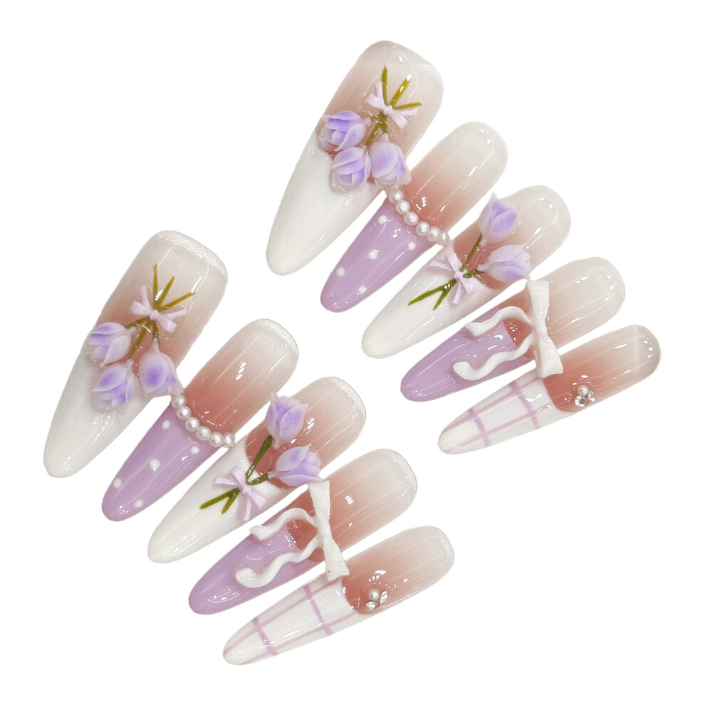 Dachuang Beauty (S) 10Pcs French Tip Press-On Nails, Natural Look