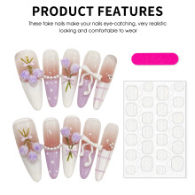 (XS) 10PCS French Tip Press-On Nails, Natural Look