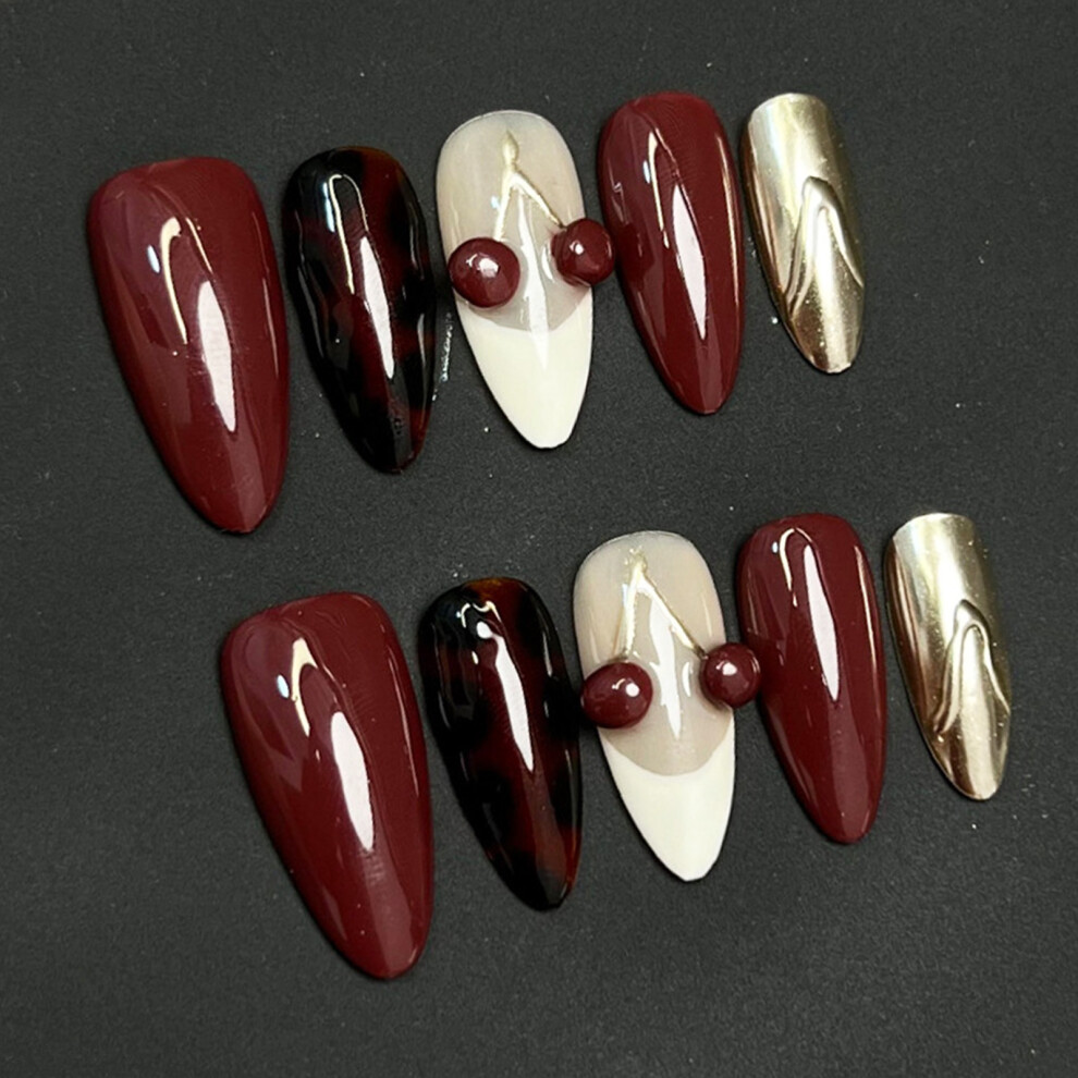 Dachuang Beauty (L) 3D Cherry French Press On Nails - 10Pcs