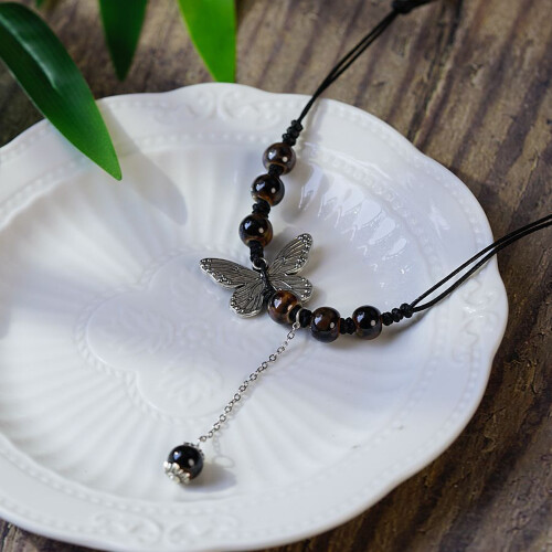 (2) Butterfly Pendant Necklace, Bohemian Gift