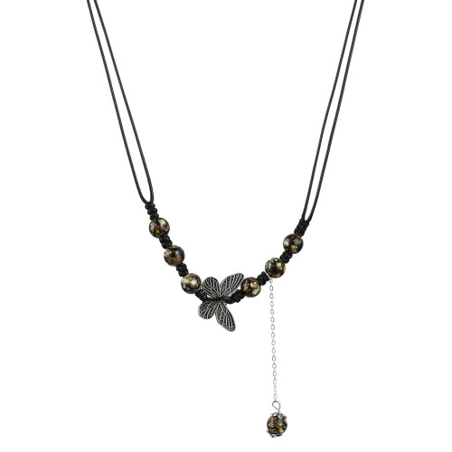 (2) Butterfly Pendant Necklace, Bohemian Gift 1