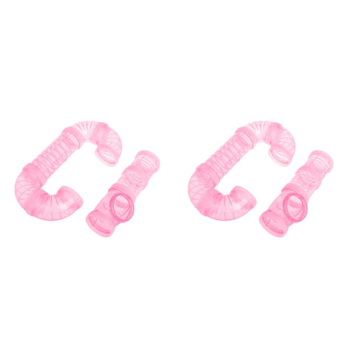4Pièces Tunnel En Rose Pour Cage D'animal, Jeu Hamster