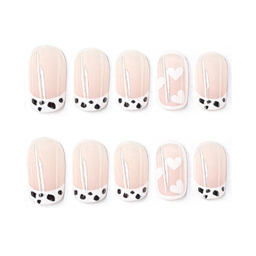 Pink White-Tip False Nails - Durable & Comfortable 1