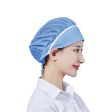 (Light blue inlaid white strips) Chef Mesh Cap - Durable Polyester for Kitchens & Restaurants