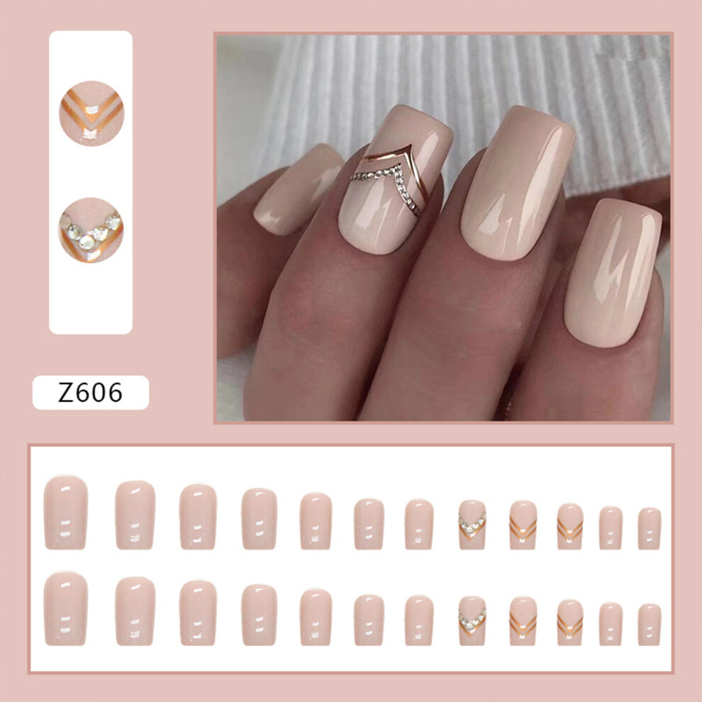 Dachuang Beauty (Jelly Glue Model) Colorful Square Fake Nails For Women