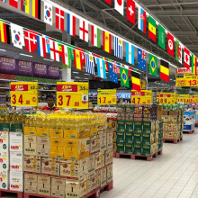(17m 30 * 45) World Cup Flags - 32 Countries Polyester Banner