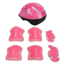 Jugendfahrerschutz-Set, Pink, verstellbarer Helm & Schutzausrüstung