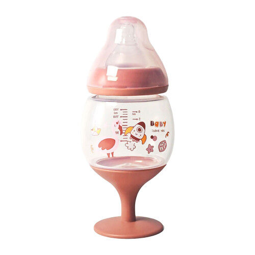 (180ml pink) Leakproof 180ml Silicone Sippy Cup for Toddlers