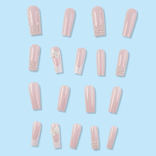 Pearl Pink False Nails - Reusable & Elegant