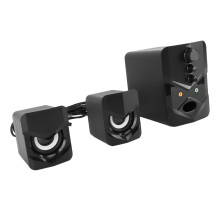 Universal Kabel-2.1-Stereolautsprecher für Computer mit Bluetooth, Schwarz