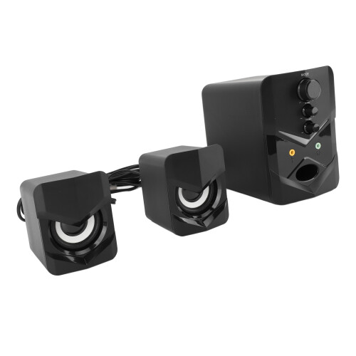Universal Kabel-2.1-Stereolautsprecher für Computer mit Bluetooth, Schwarz