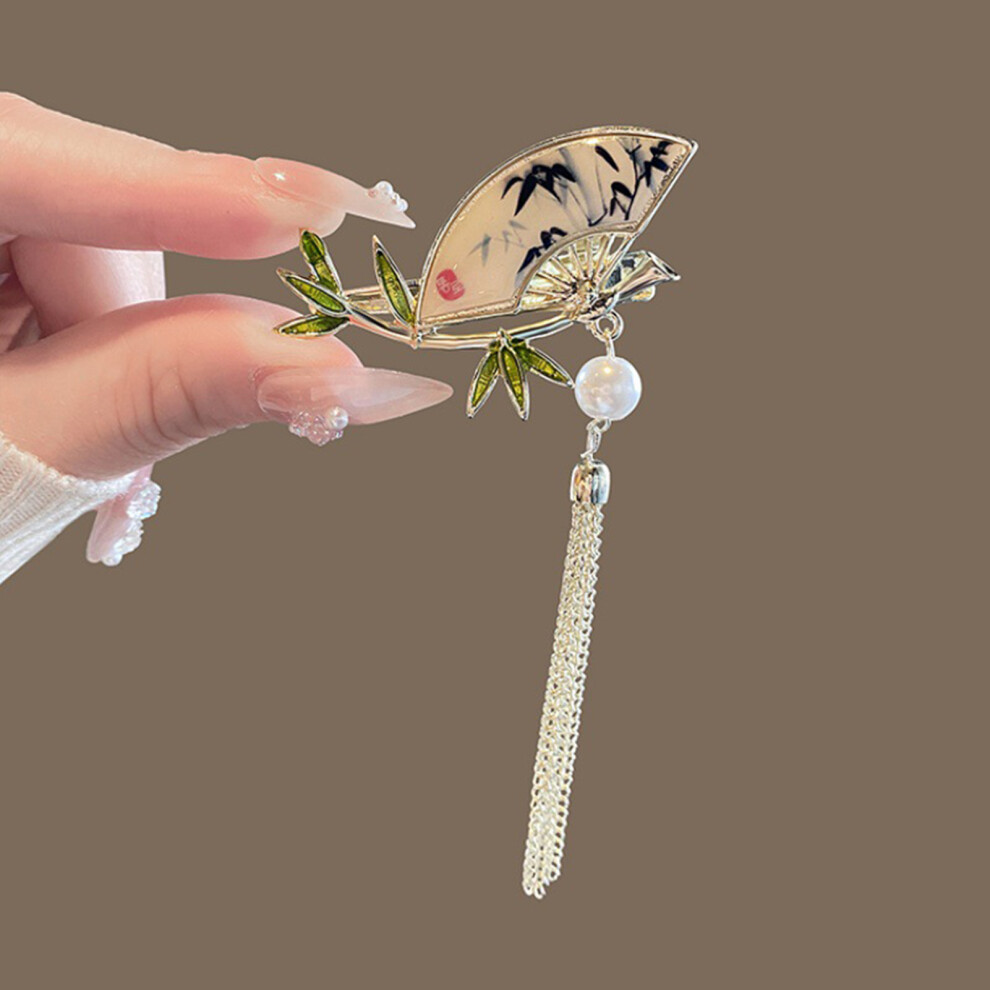 Hue-Grain Elegant Tassel Hair Clips - Retro Hair Styling Tool