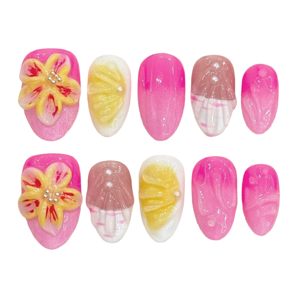 Dachuang Beauty Pink (S) 10Pcs Almond False Nails For Women