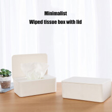 (White) Wet Wipes Dispenser with Lid for Home & Office