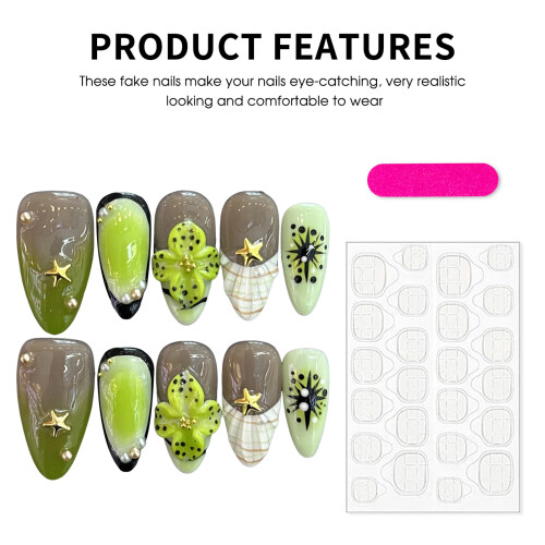 (size) Spring Floral Nail Stickers - Gradient Design