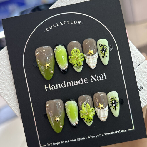(size) Spring Floral Nail Stickers - Gradient Design