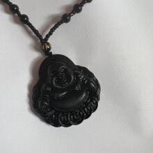 (F) Obsidian Couple Necklace - Lucky Wealth Charm
