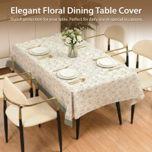 (PU PL4101, 140x180cm) Waterproof PU Tablecloth, Non-Slip for Dining Table