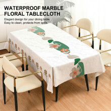 (PU PL1703 Silk Green, 140x180cm) Waterproof PU Tablecloth, Non-Slip for Dining Table