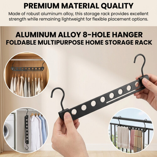 (Gray Double) Porte-étager Aluminium Pliable 8 Trous
