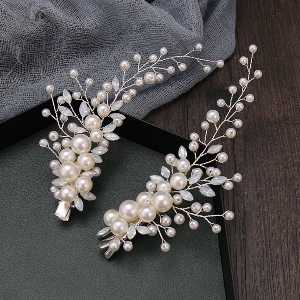 Roc-Electron Pearl Hair Clips For Women - Sparkling Bridal Hairpins