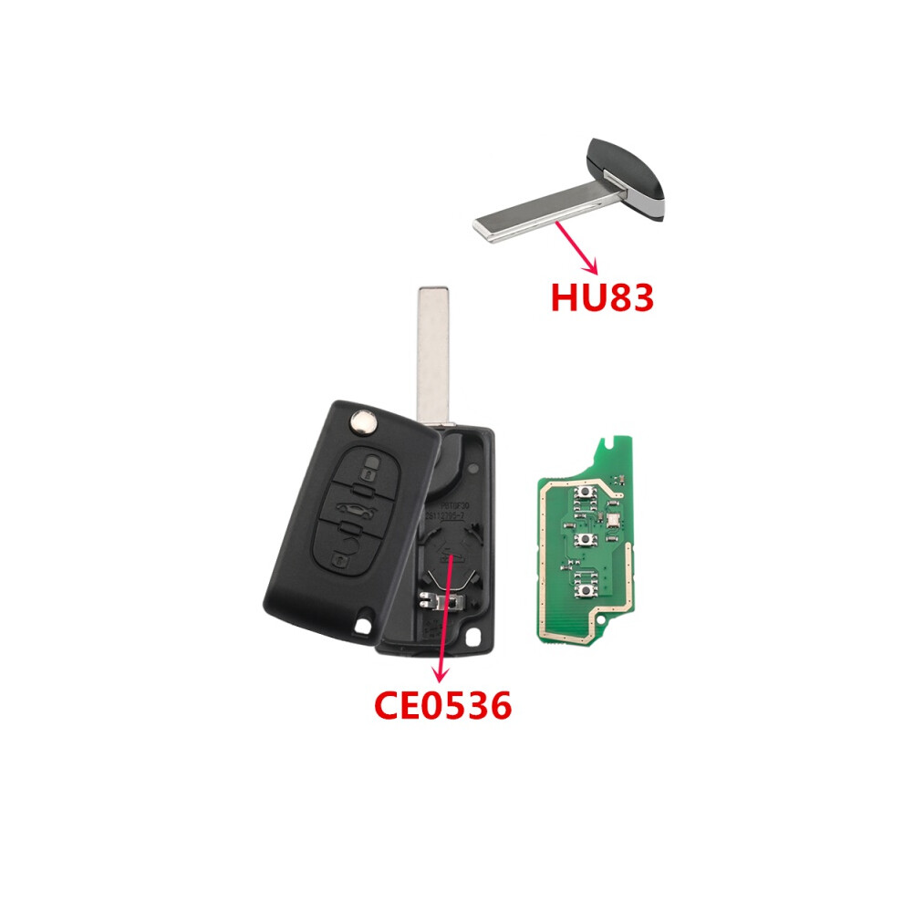 3 Button Remote Key Ce0536 For Peugeot 207 208 307 308 407 408 607 433Mhz Id46 Pcf7941 Hu83 Flip Car Key 6935161659108