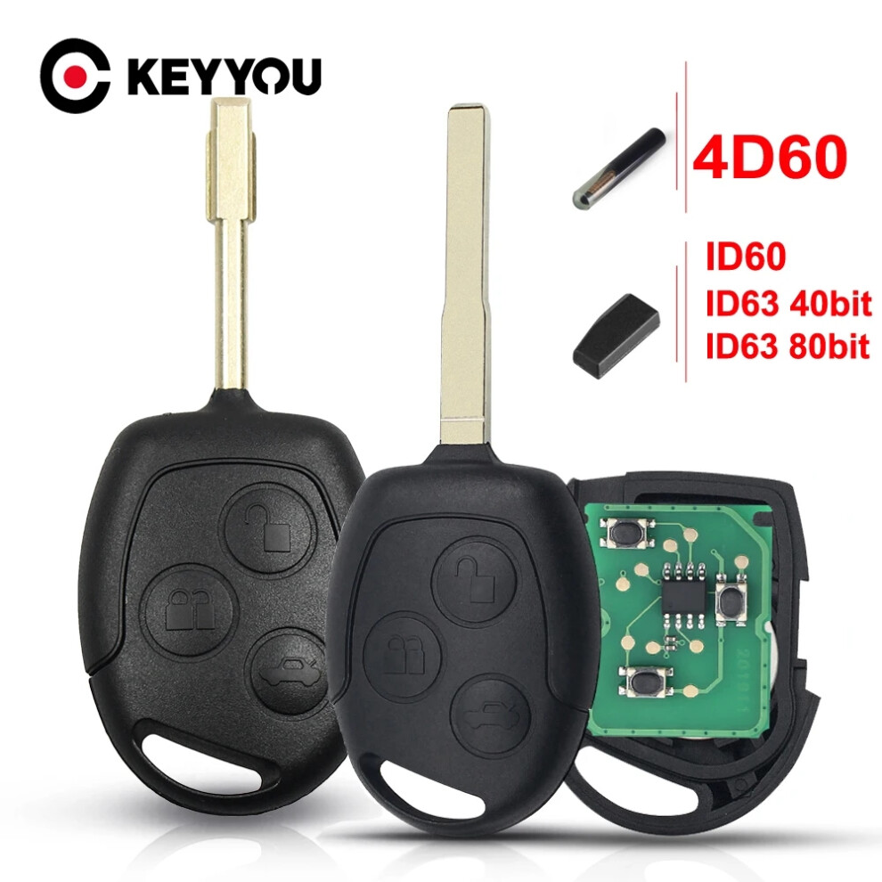 With Battery Remote Car Key 433Mhz 4D60 Id63 Chip For Ford Mondeo Focus Fusion Fiesta Galaxy Transit Full Car Key 6935161707298