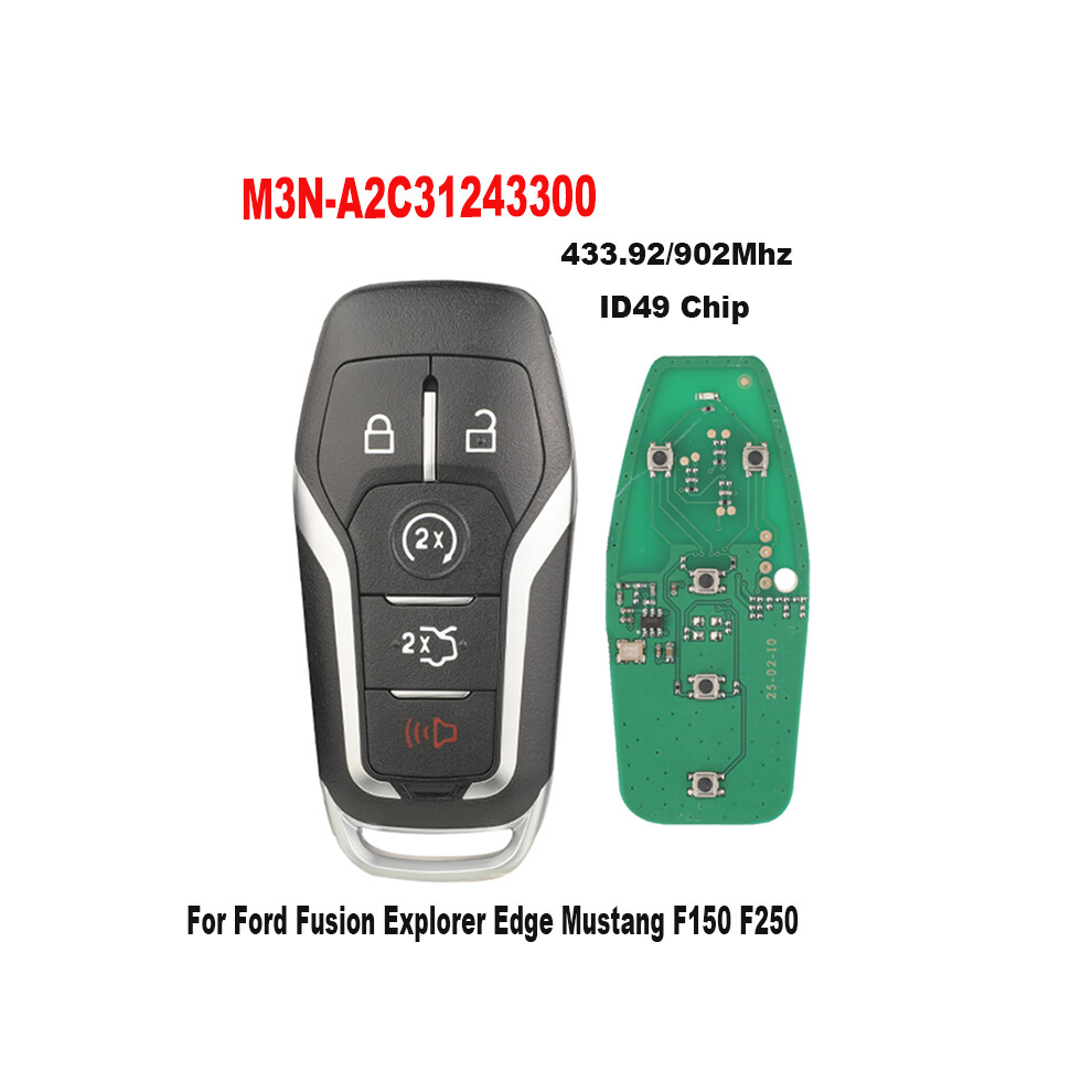 Remote Key Fob For Ford Fusion Explorer Edge Mustang F150 F250 2015 2016 2017 M3n-A2c31243300 Id49 433.92/902Mhz 6935161686135