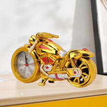 Vintage Gold Motorcycle Alarm Clock Desk Ornament, ABS, AA Battery