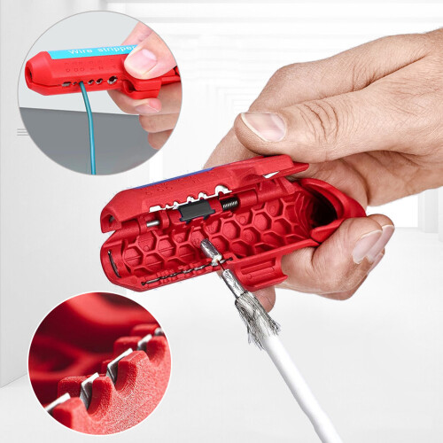 Multi-Functional Curved Handle Wire Stripper for Electricians, ABS Material