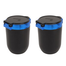 2Pcs Blue LED Car Ashtray Portable Removable Smokeless with Lid