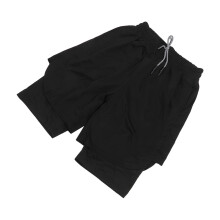 Shorts de sport pour hommes, noir, Ă double couche, respirants, taille XL (longueur 47 cm)