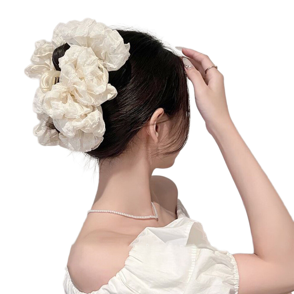 Dachuang Beauty (White) Strong Hold Hair Claw Clips For Thin/Thick Hair