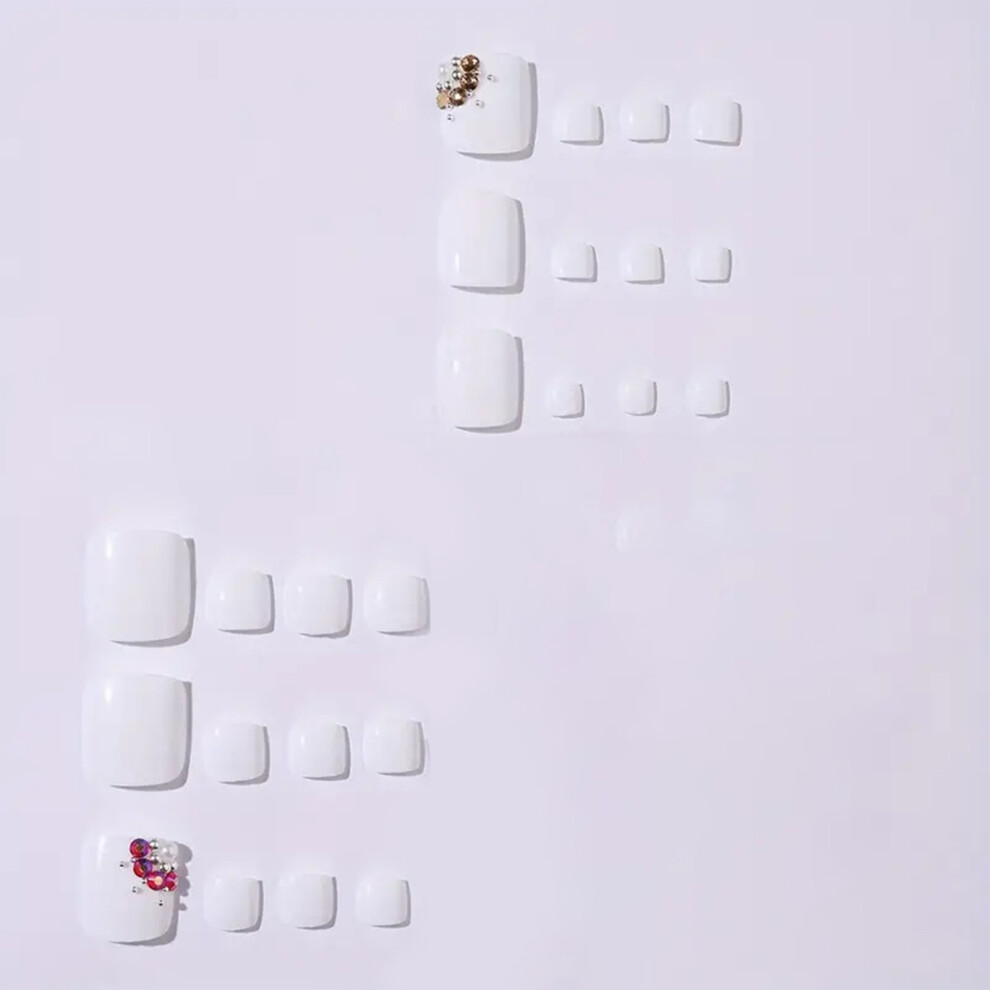 Dachuang Beauty White Strong Square Press-On Nails - Durable & Stylish