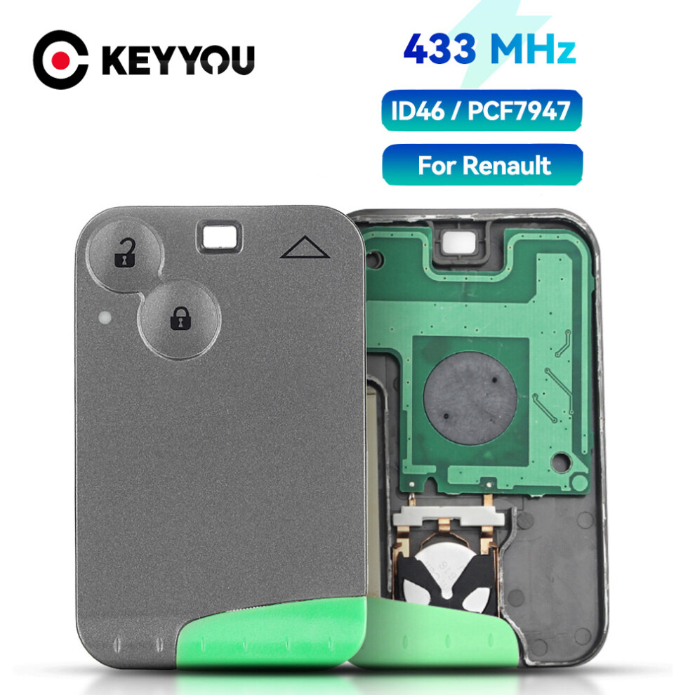 Remote Car Key For Renault Laguna Espace 2 Buttons 433Mhz Pcf7947 Id46 Chip Remote Control Key Keyless Entry 6935161699326