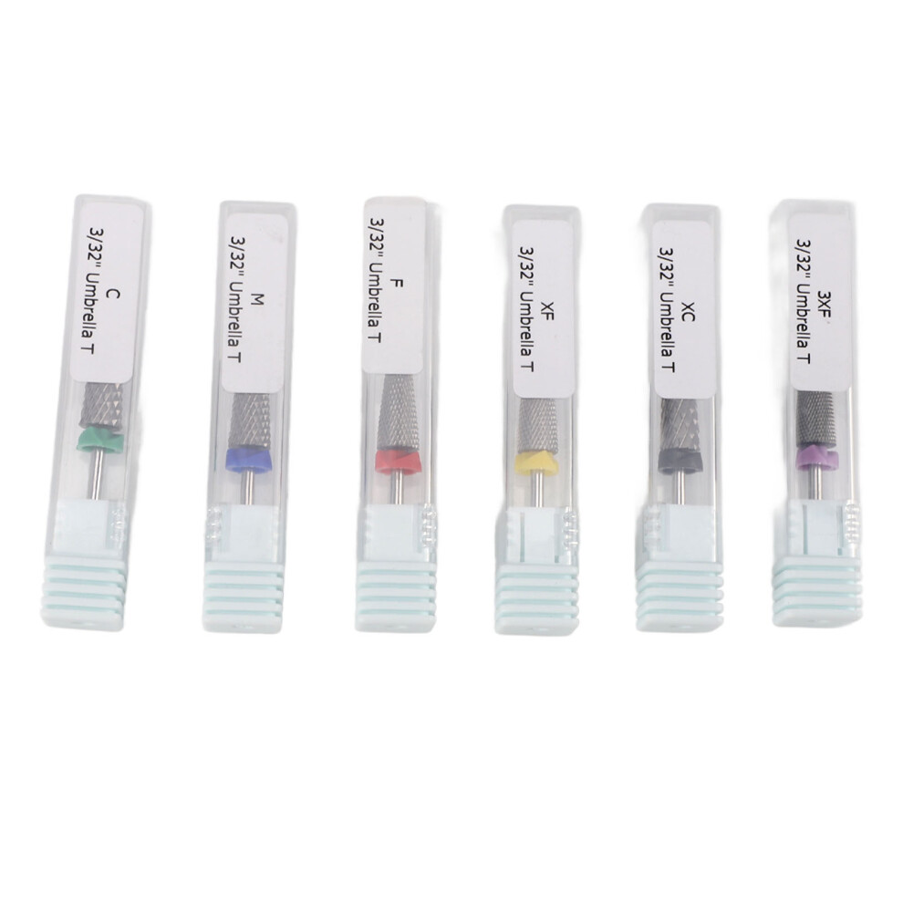 6pcs High Strength Tungsten Steel Nail Drill Bits for Acrylic Gel Nail Removal