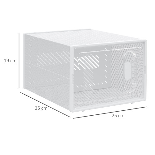 Homcom HOMCOM 8PCS Stackable Clear Plastic Shoe Storage Box for UK/EU Size 8.5/43 2