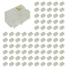 RJ9 4P4C Conector de Tomada de Telefone 150 PeçAs, Transparente