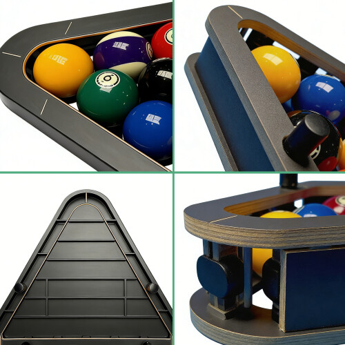 (Style A) Pool Table Triangle Rack – Durable Plastic Billiard Ball Racking Frame for 2.25-in Regulation Billiards Balls 1