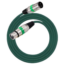 XLR Cable 3Pins XLR Male/Female Panel Mount to XLR Female/Male Connector Pass Through MIC Extension Converter Green