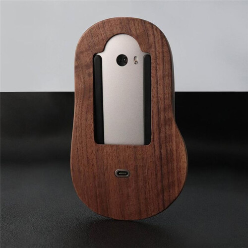 Type-C for  Mouse Case Magic Mouse Solid Wood Base Computer Accessories Heightening Base Walnut Wood 2